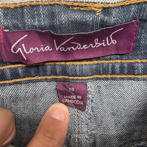 Gloria Vanderbilt Jeans Womens 10 Blue Wash Straight Leg Mid Rise Flap Pockets - Picture 5 of 10